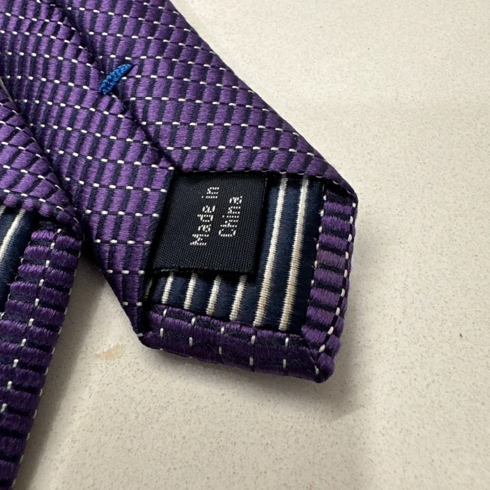 Nautica Tie Purple Textured Necktie Designer Business 100%‎ Silk Casual Adult